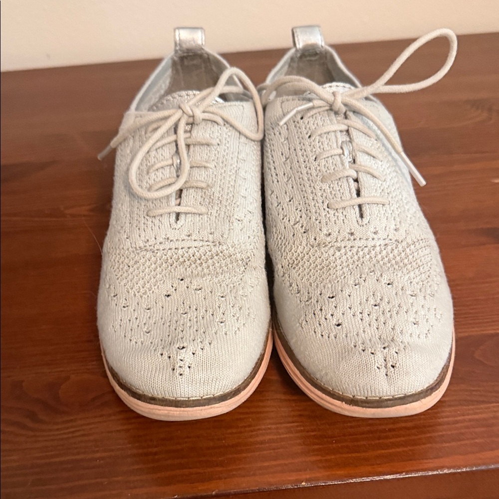 Cole Haan Women's Knit Lace-Up Oxfords in Light Gray